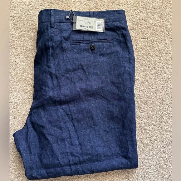 Zanella New With Tags Flat Front Linen Dress Pants Mens Size 42 Waist 26” Inseam - Picture 8 of 11